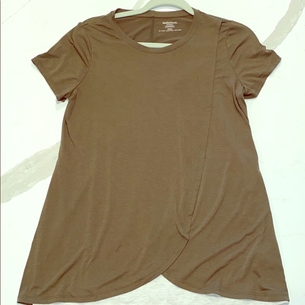 Olive green maternity nursing shirt